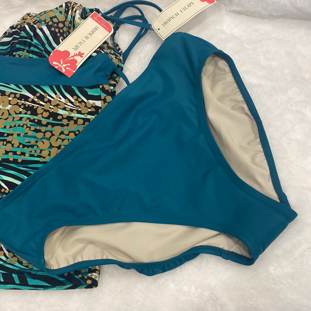 Tropical Escape Tankini Size 12 - Picture 4 of 10